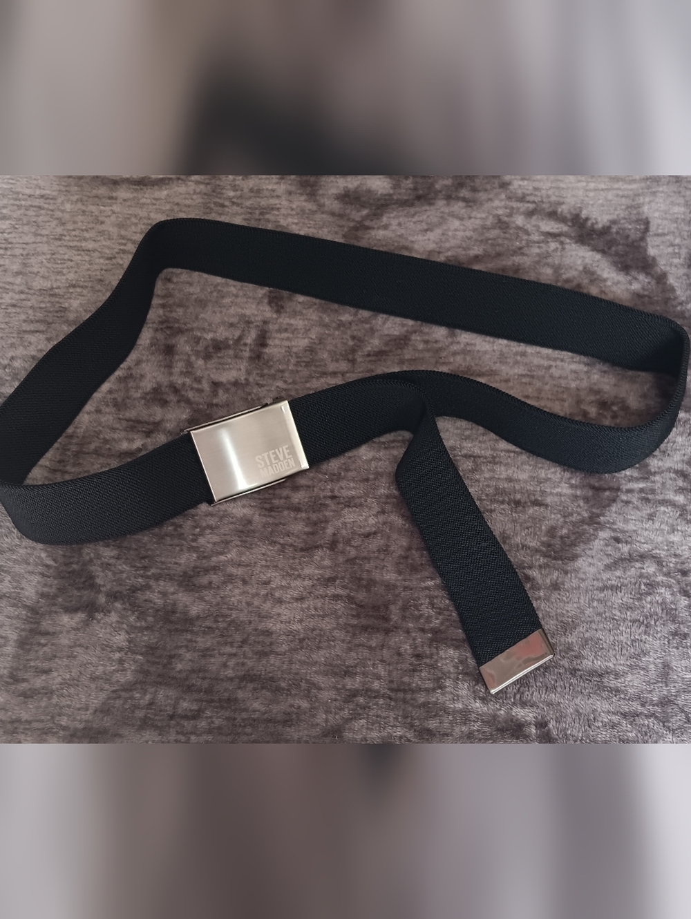 Steve Madden Black Men's Black Belt w/Metal Buckle Adjustable XXL